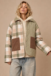 Crossroads Mixed Print Quilted Jacket - Westly