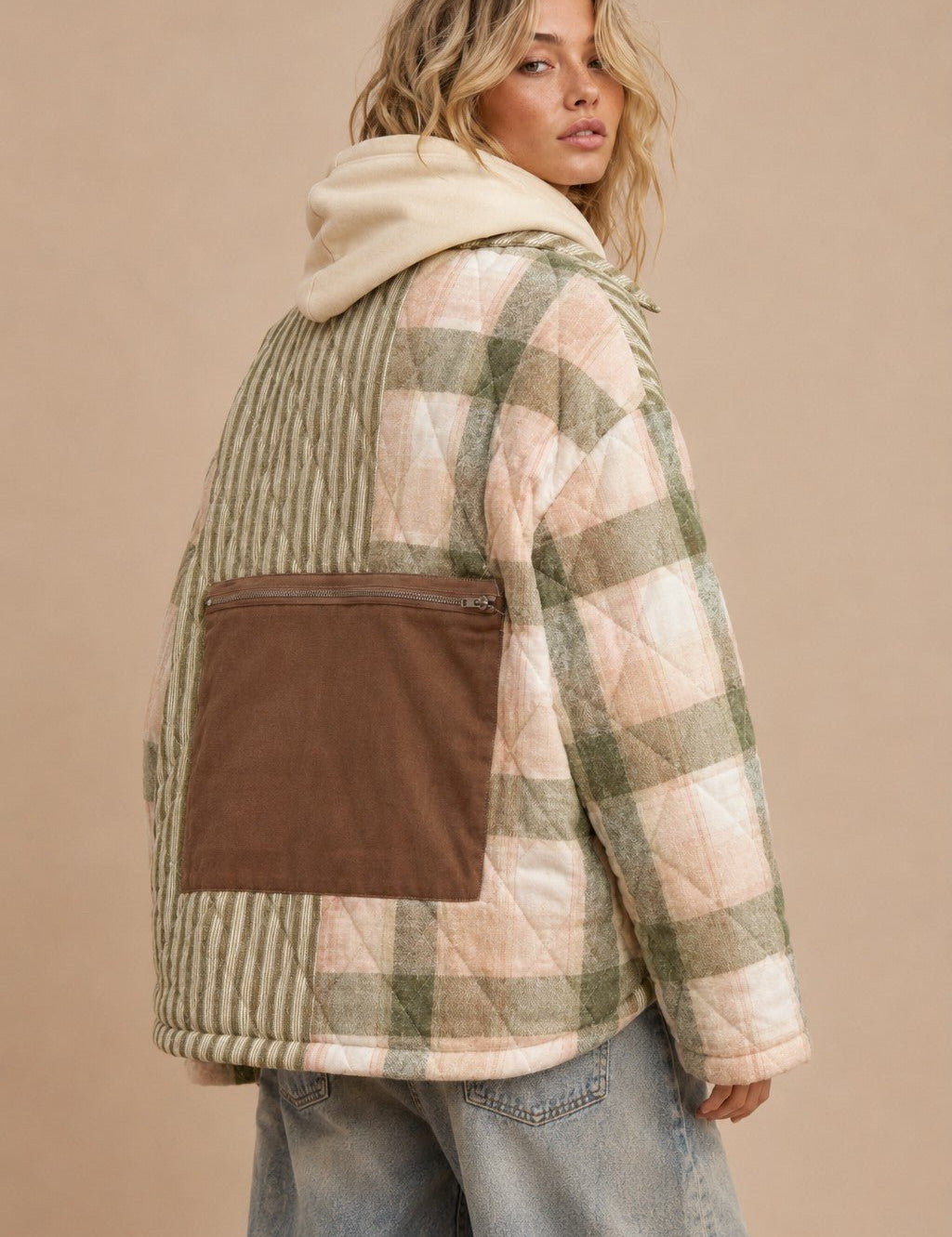 Crossroads Mixed Print Quilted Jacket - Westly