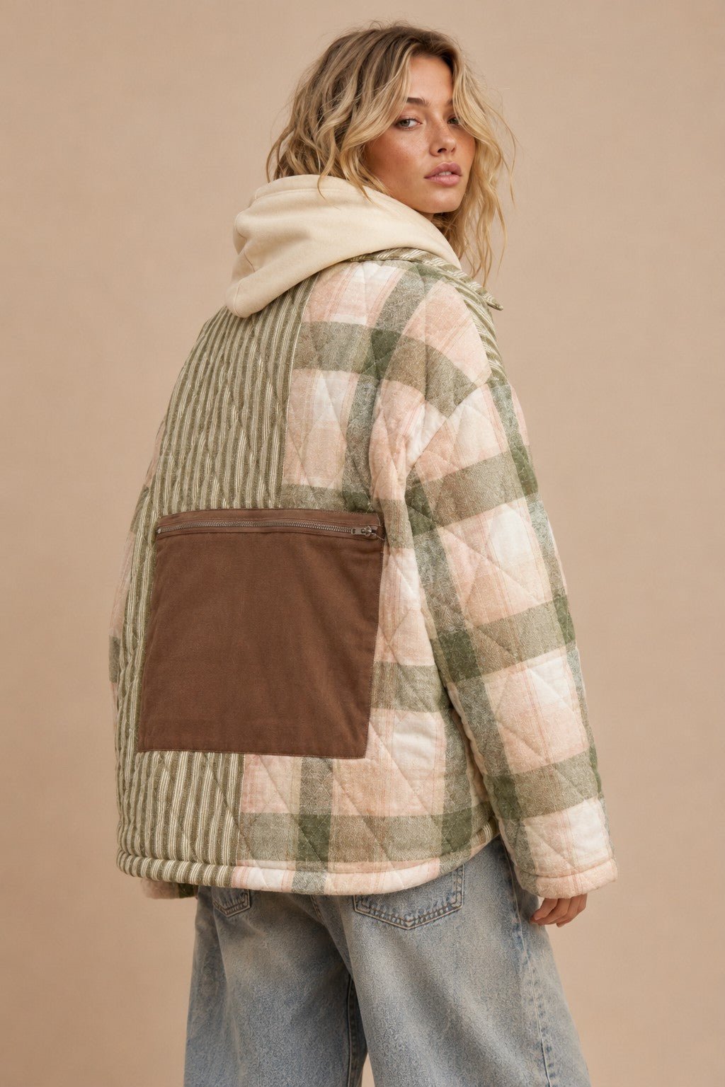 Crossroads Mixed Print Quilted Jacket - Westly