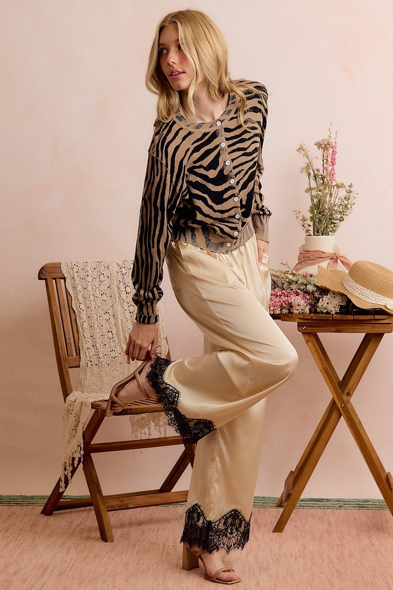Crosswalk Zebra Knit Cardigan - Westly