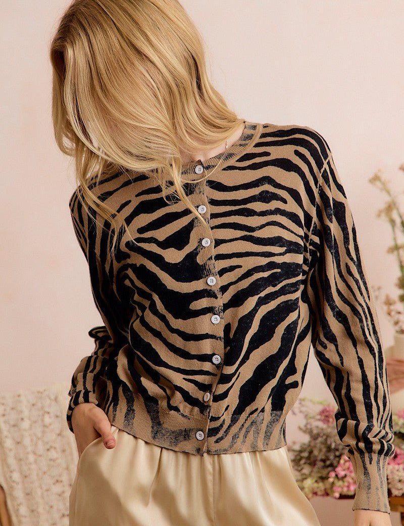 Crosswalk Zebra Knit Cardigan - Westly