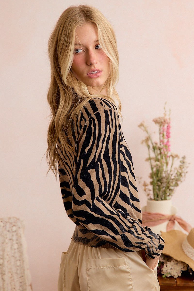 Crosswalk Zebra Knit Cardigan - Westly