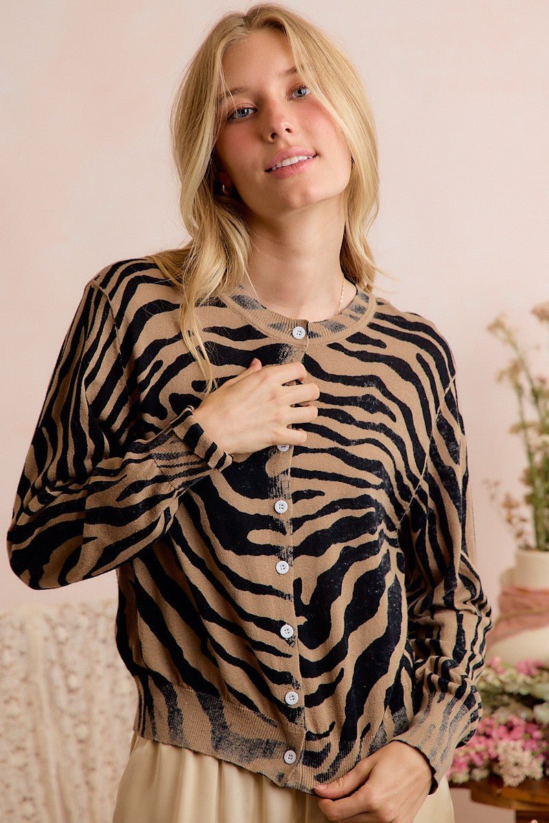 Crosswalk Zebra Knit Cardigan - Westly