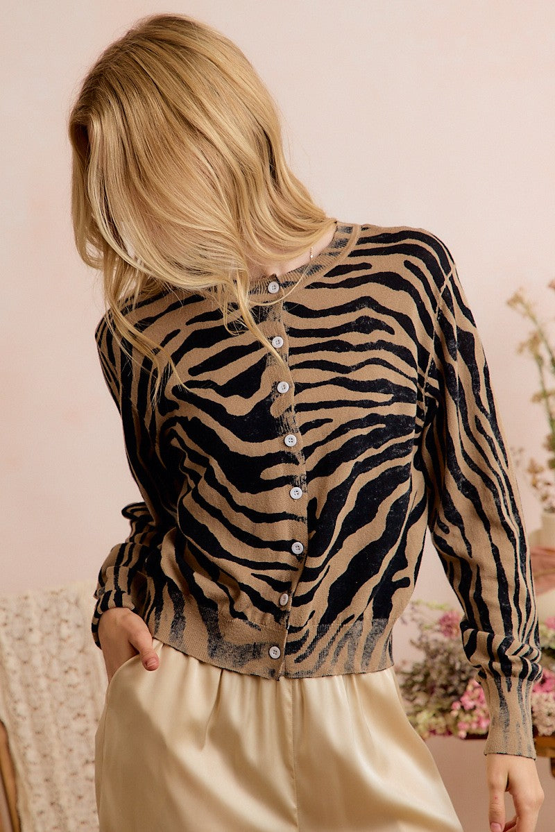 Crosswalk Zebra Knit Cardigan - Zebra