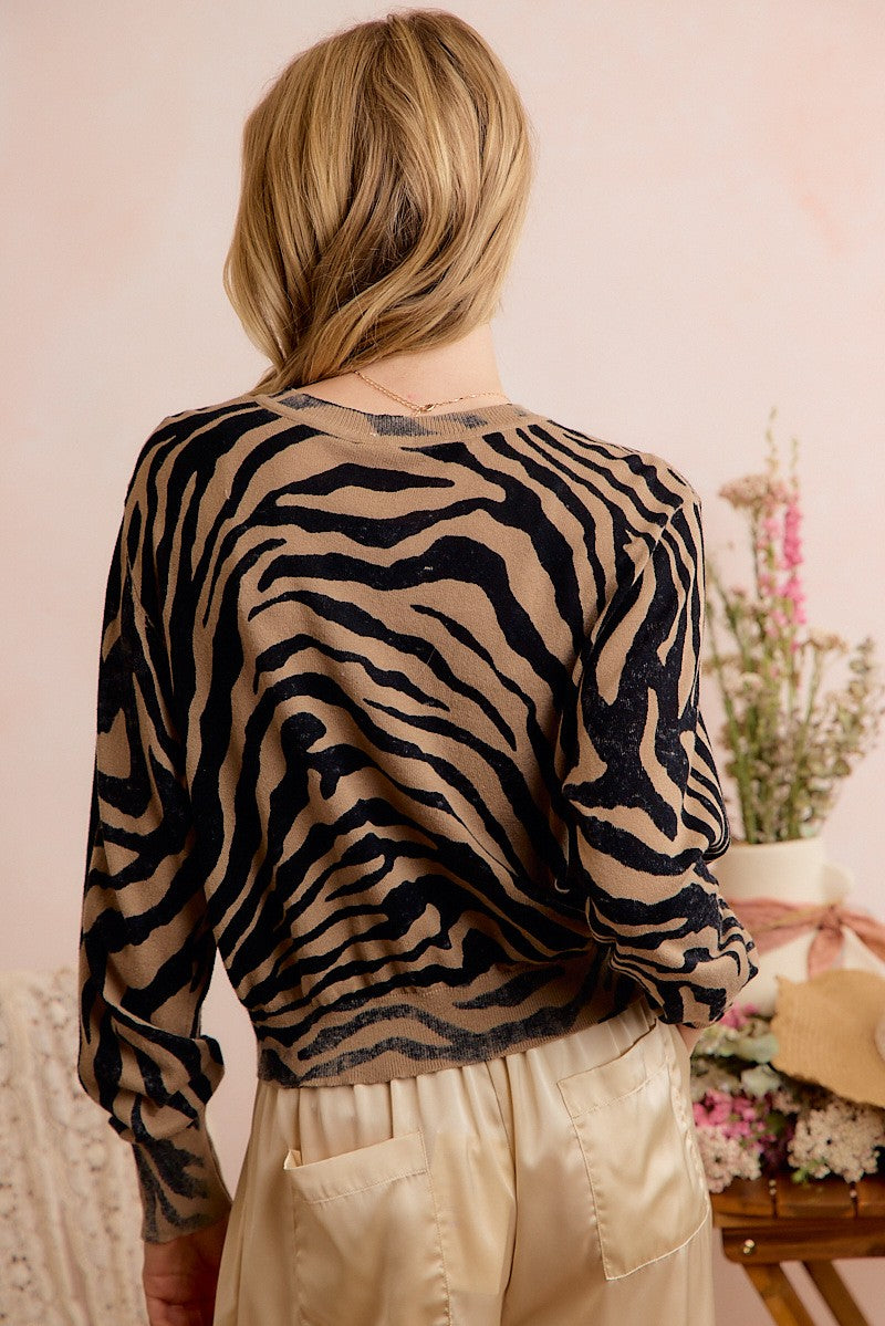 Crosswalk Zebra Knit Cardigan - Zebra