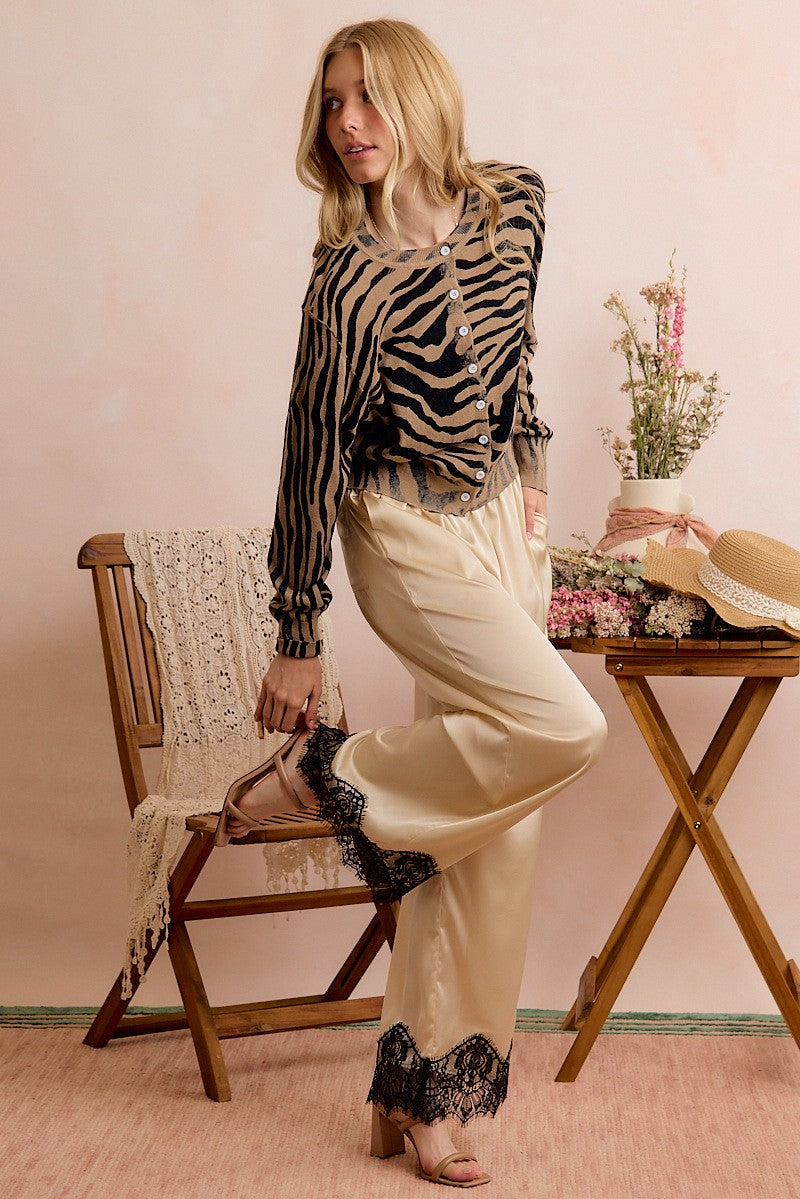 Crosswalk Zebra Knit Cardigan - Zebra