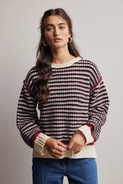 Crossways Textured Stripe Sweater - Westly