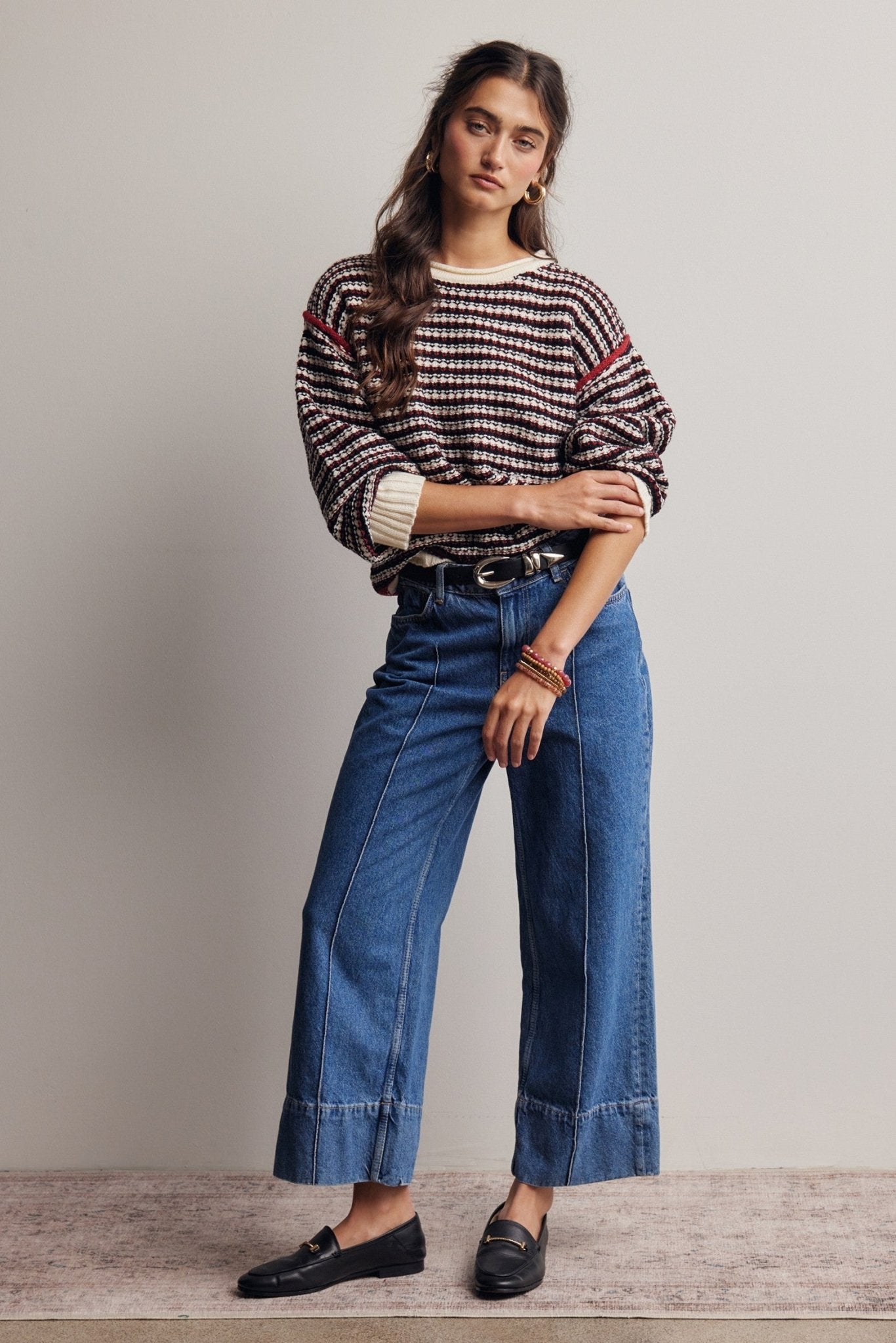 Crossways Textured Stripe Sweater - Westly