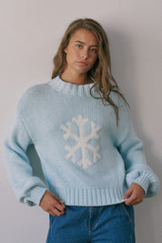 Crystal Peak Snowflake Sweater in Icy Blue - product photo 2