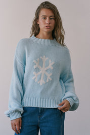 Crystal Peak Snowflake Sweater in Icy Blue - product photo 4