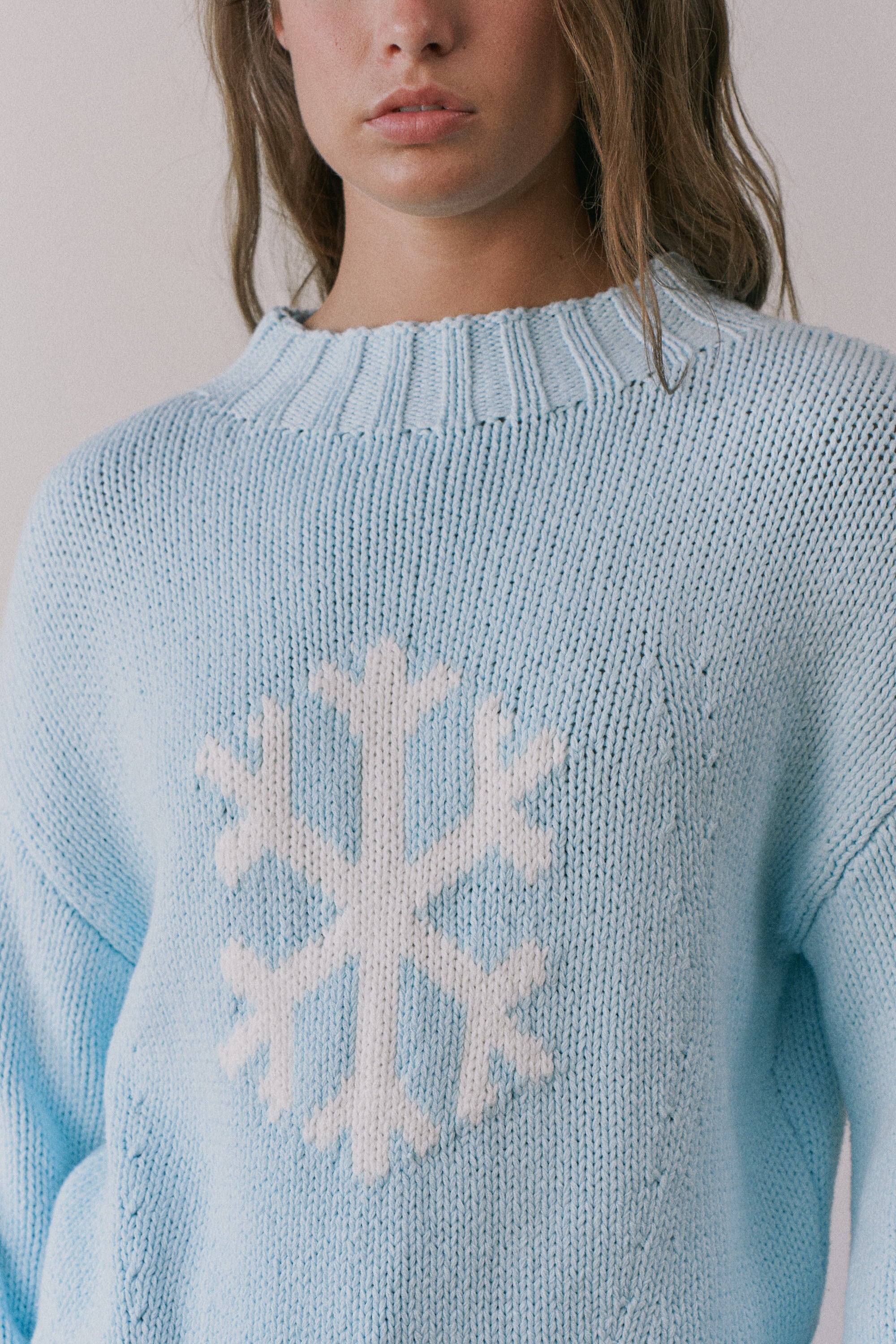 Crystal Peak Snowflake Sweater in Icy Blue - product photo 10