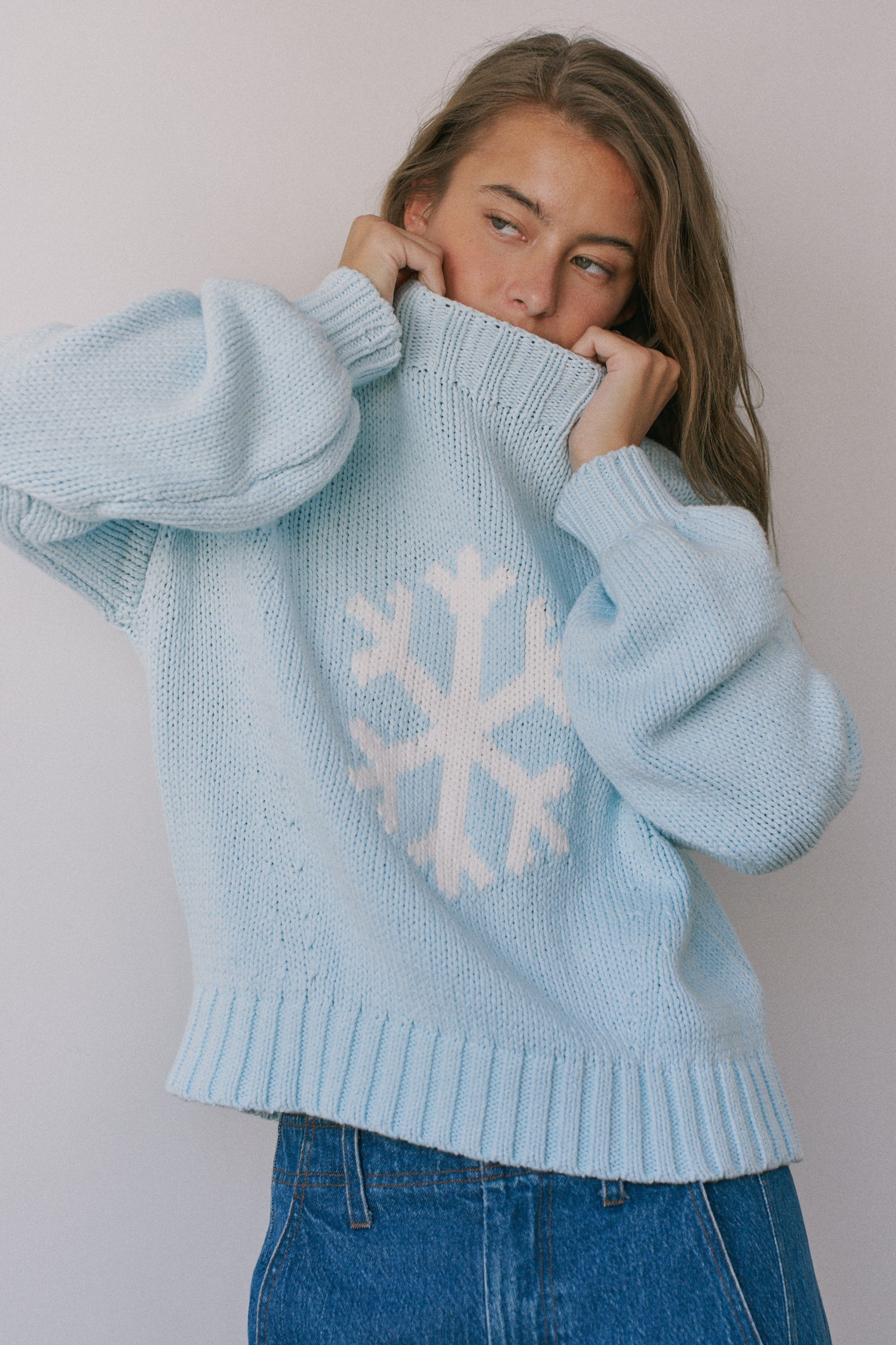 Crystal Peak Snowflake Sweater in Icy Blue - product photo 11