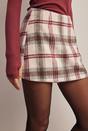 Culver Plaid Skort in Ecru, photo 5