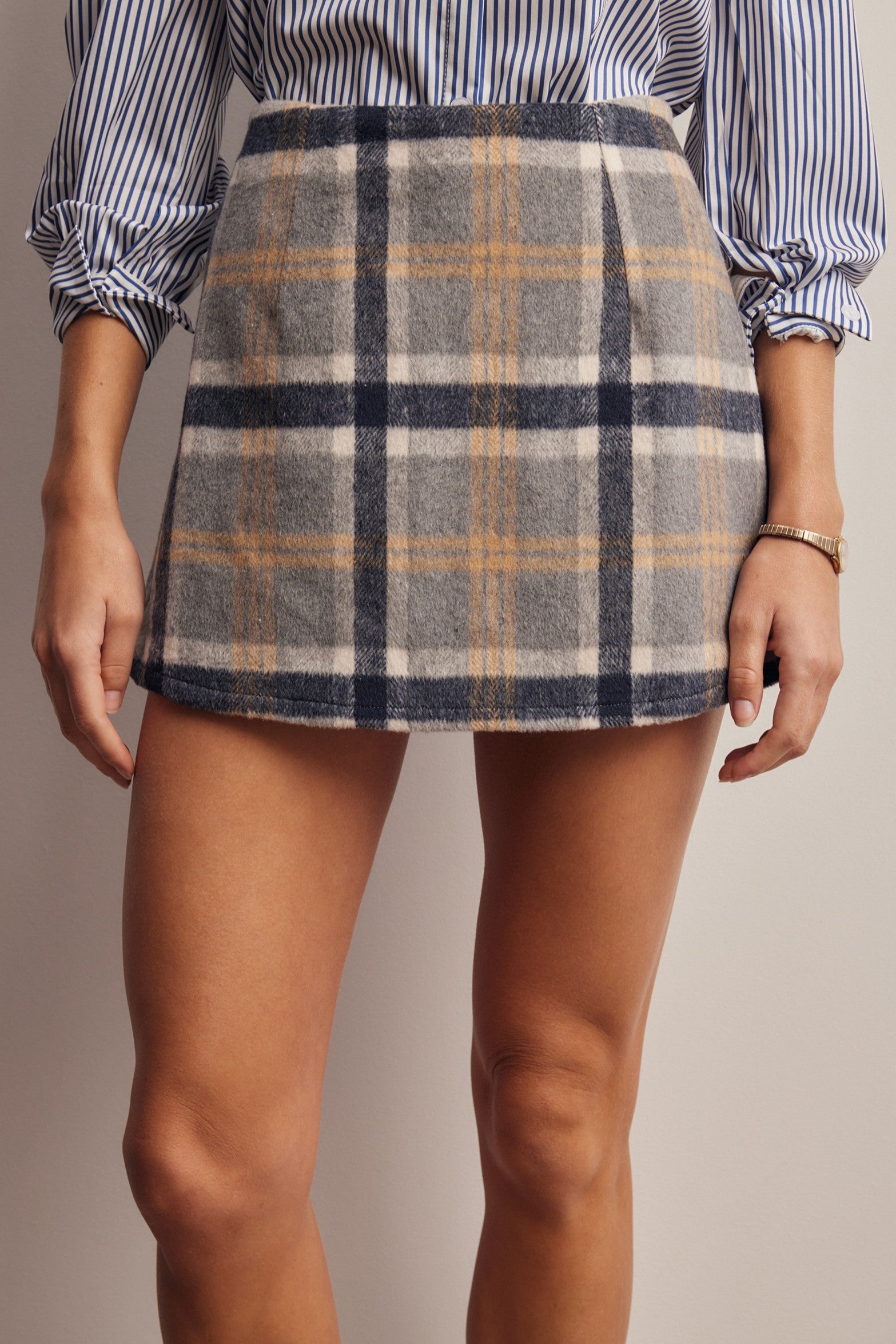 Culver Plaid Skort in Navy, photo 3