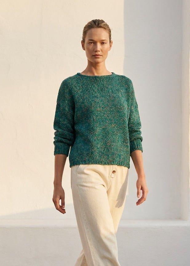 Cypress Multi - Color Yarn Crewneck Sweater - Westly