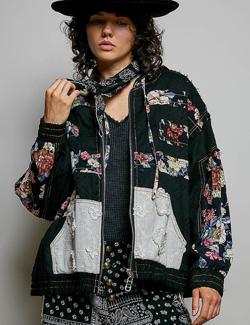 Dahlia Patchwork Zip-Up Hoodie - Westly