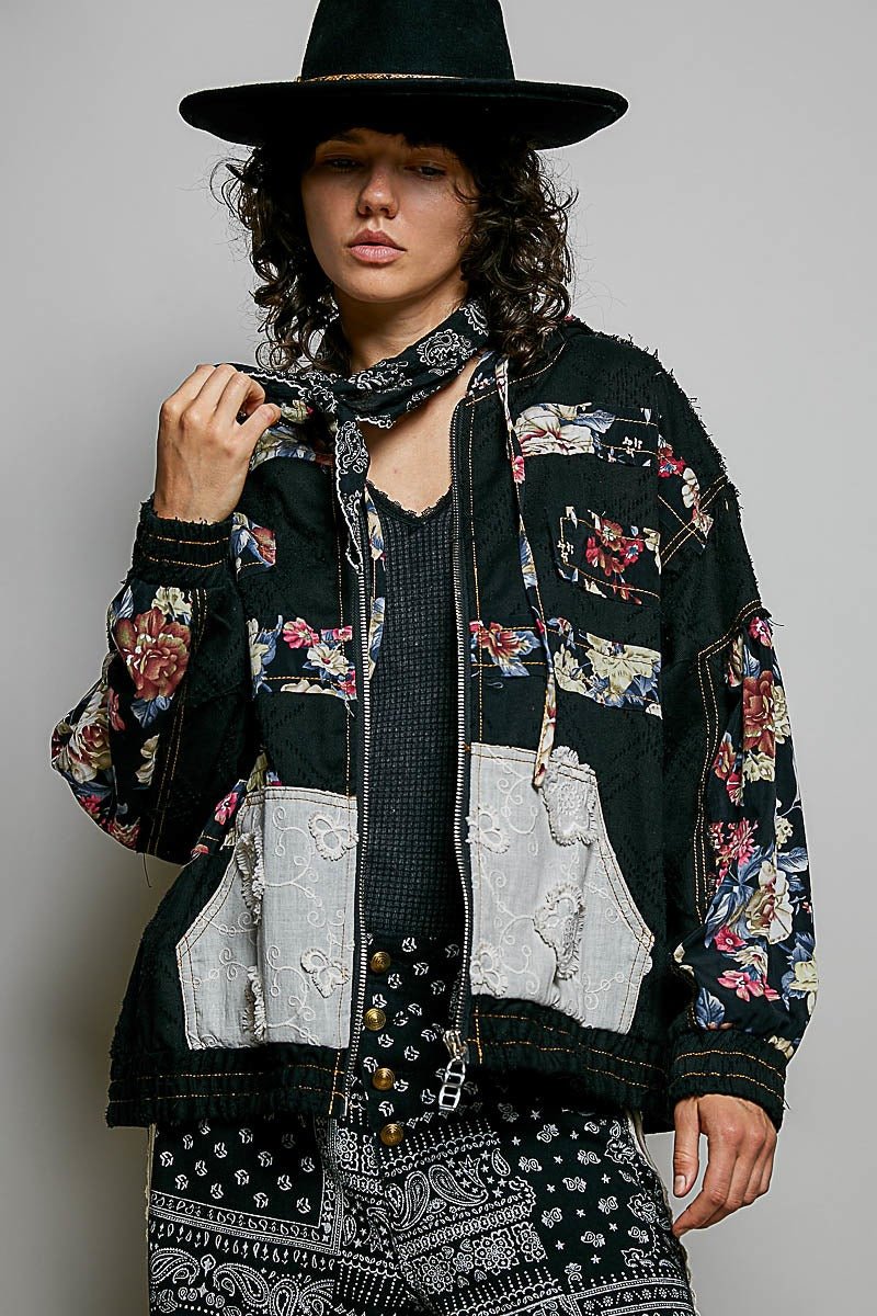 Dahlia Patchwork Zip-Up Hoodie - Westly