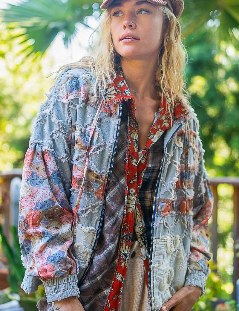 Dahlia Patchwork Zip-Up Hoodie - Westly