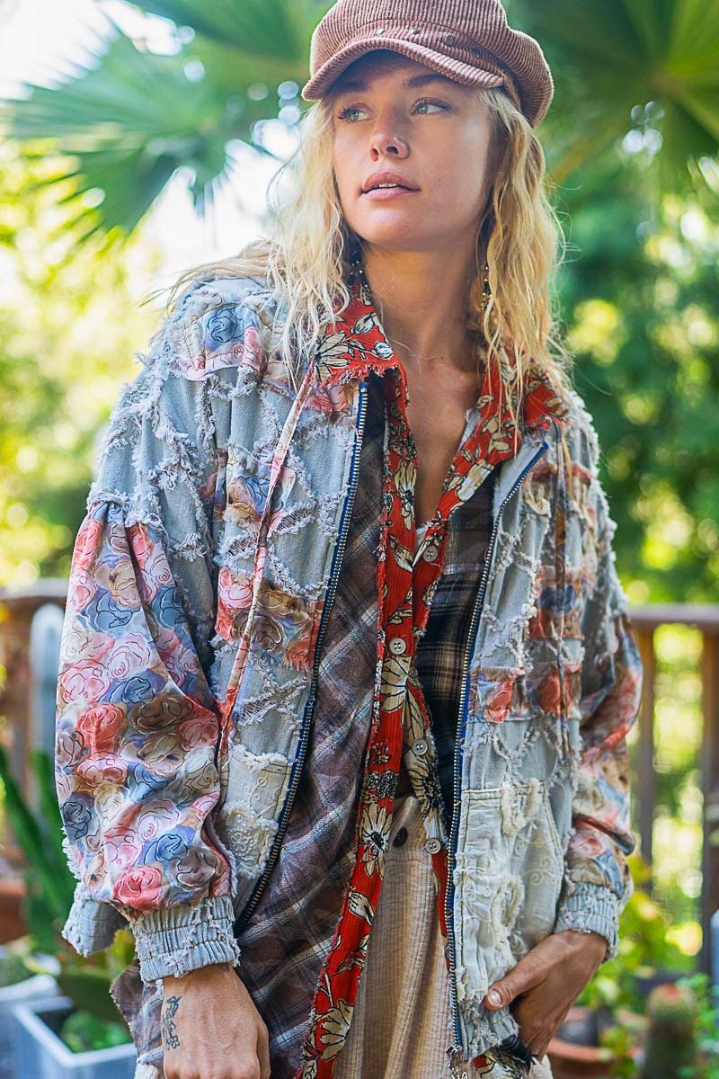 Dahlia Patchwork Zip-Up Hoodie - Westly