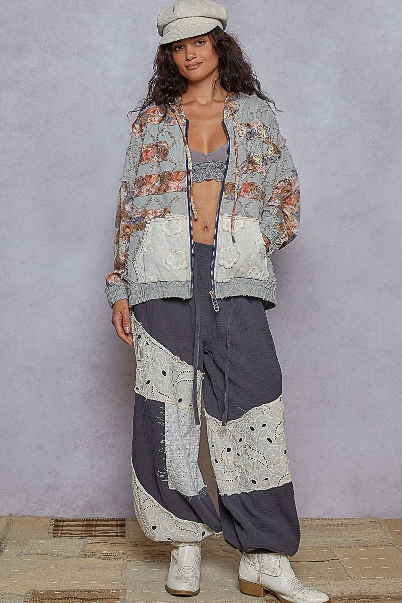 Dahlia Patchwork Zip-Up Hoodie - Westly