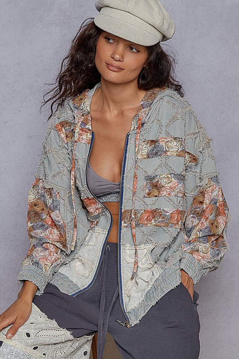 Dahlia Patchwork Zip-Up Hoodie - Westly