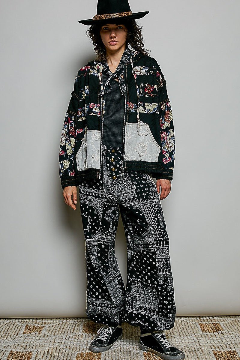 Dahlia Patchwork Zip-Up Hoodie - Westly