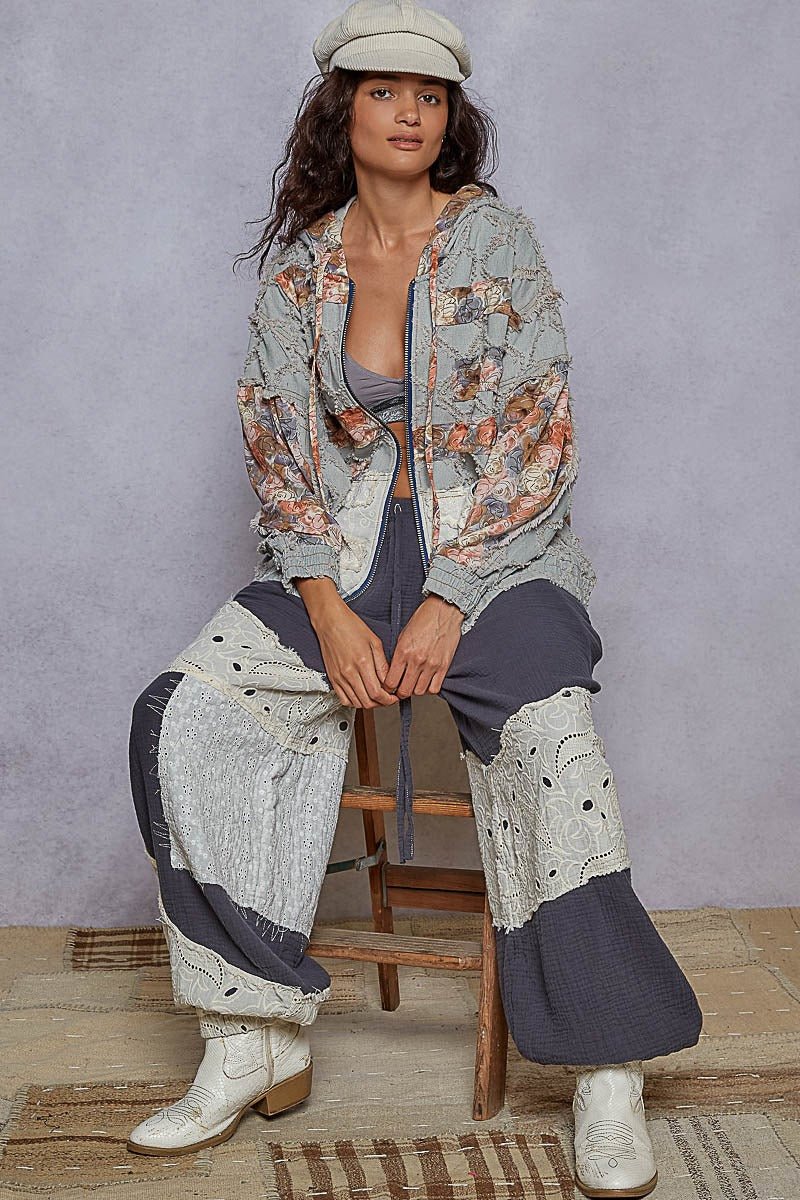 Dahlia Patchwork Zip-Up Hoodie - Westly