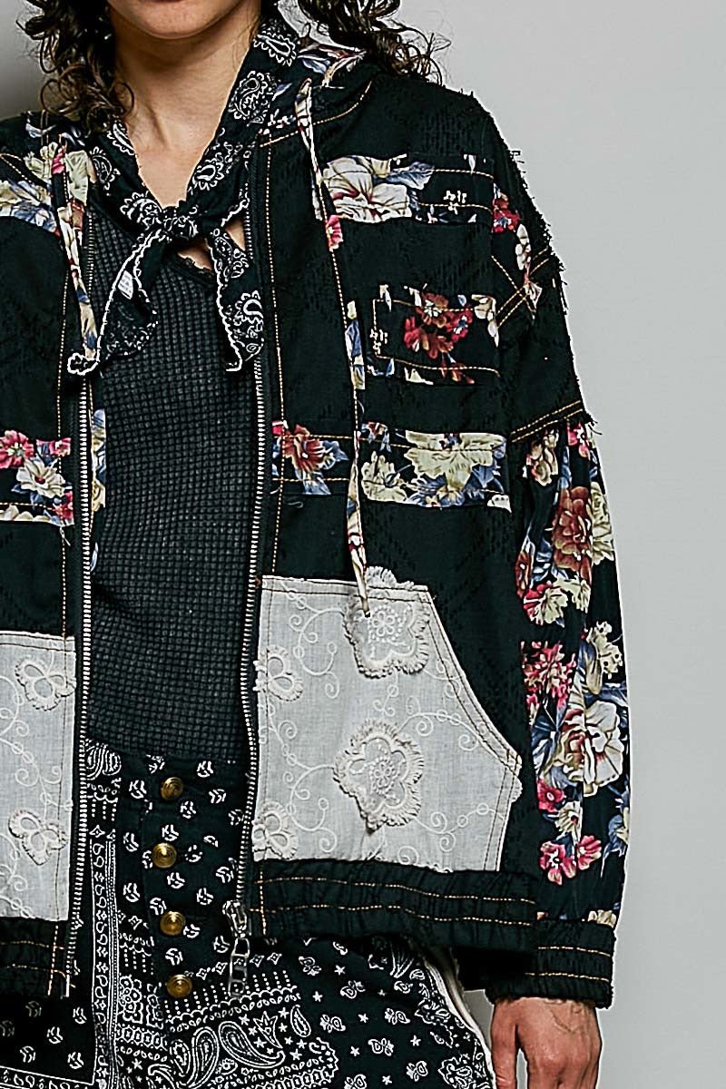 Dahlia Patchwork Zip-Up Hoodie - Westly