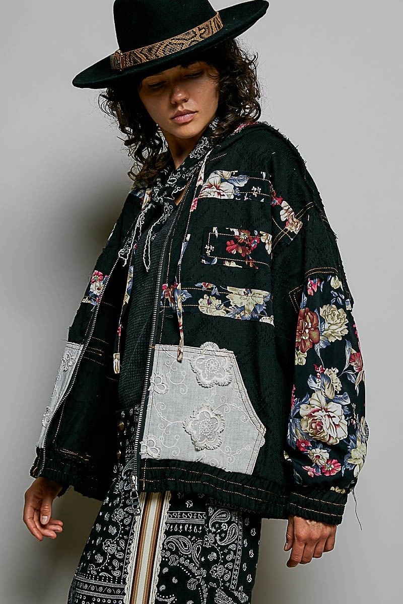Dahlia Patchwork Zip-Up Hoodie - Westly