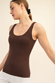 Daily Practice Scoop Neck Active Tank in Espresso, photo 1
