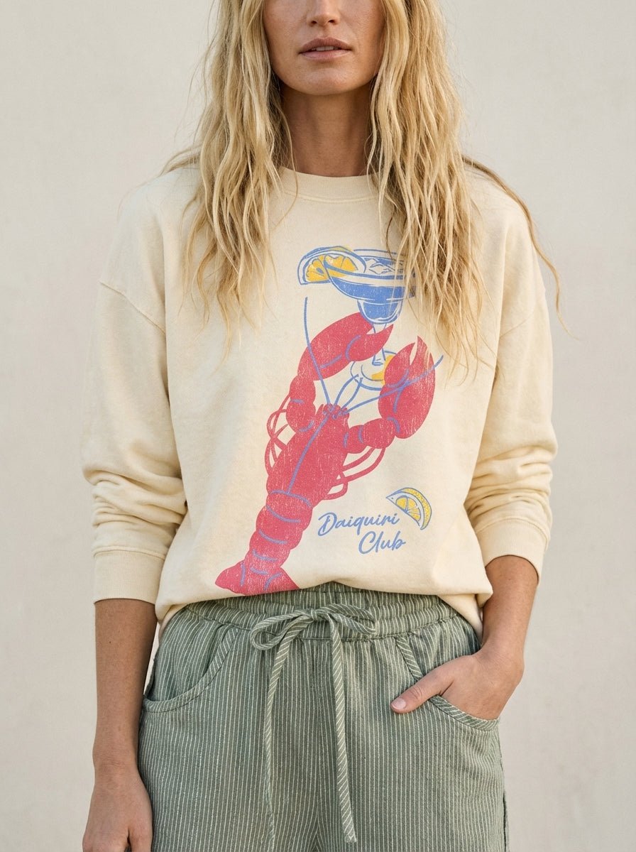 Daiquiri Club Graphic Mineral Washed Sweatshirt - Westly