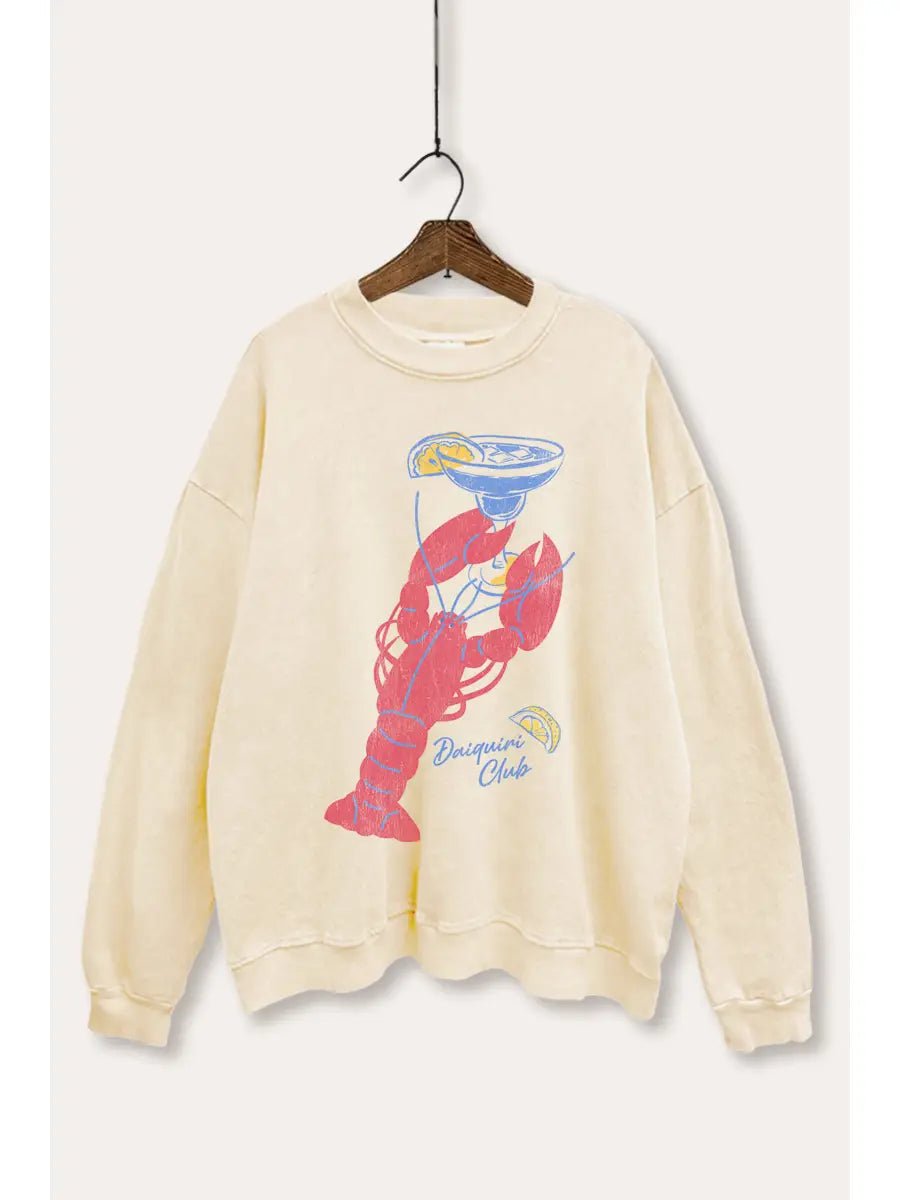 Daiquiri Club Graphic Mineral Washed Sweatshirt - Westly