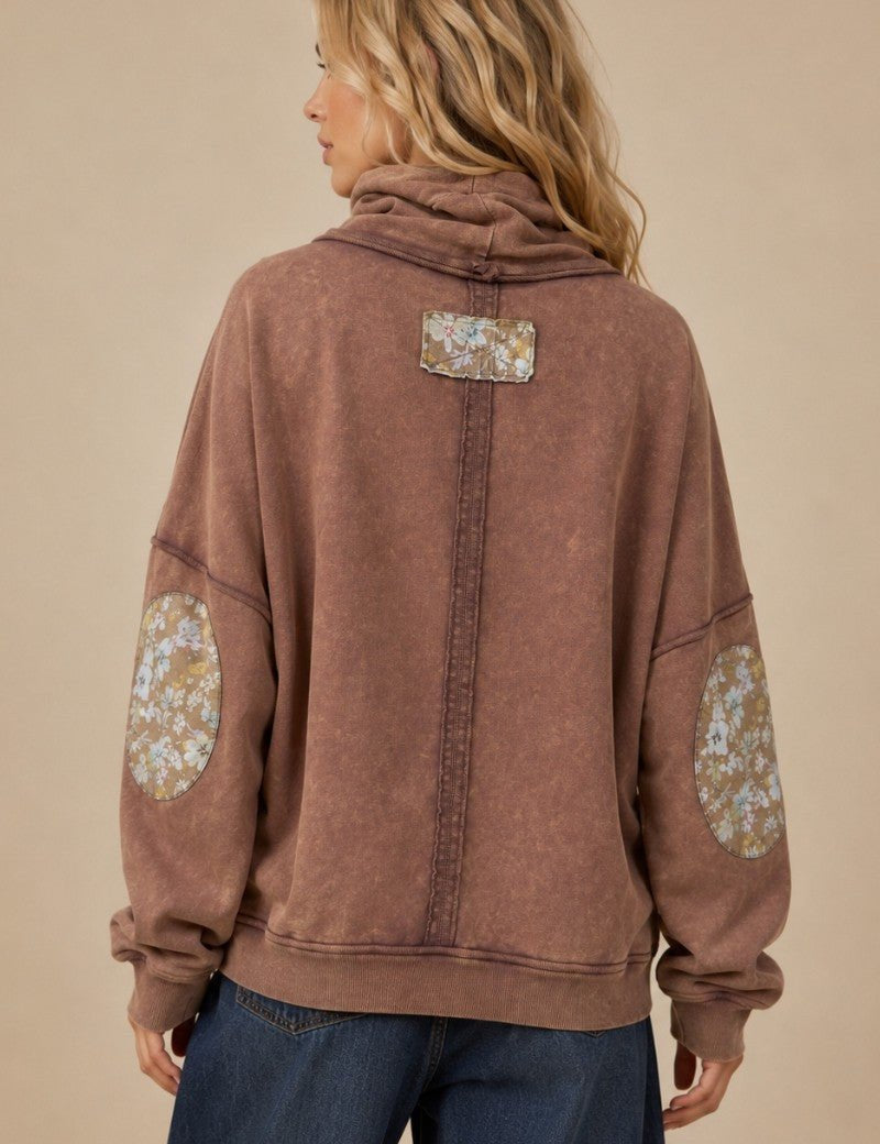 Daisy Chain Floral Tie Neck Pullover - Westly