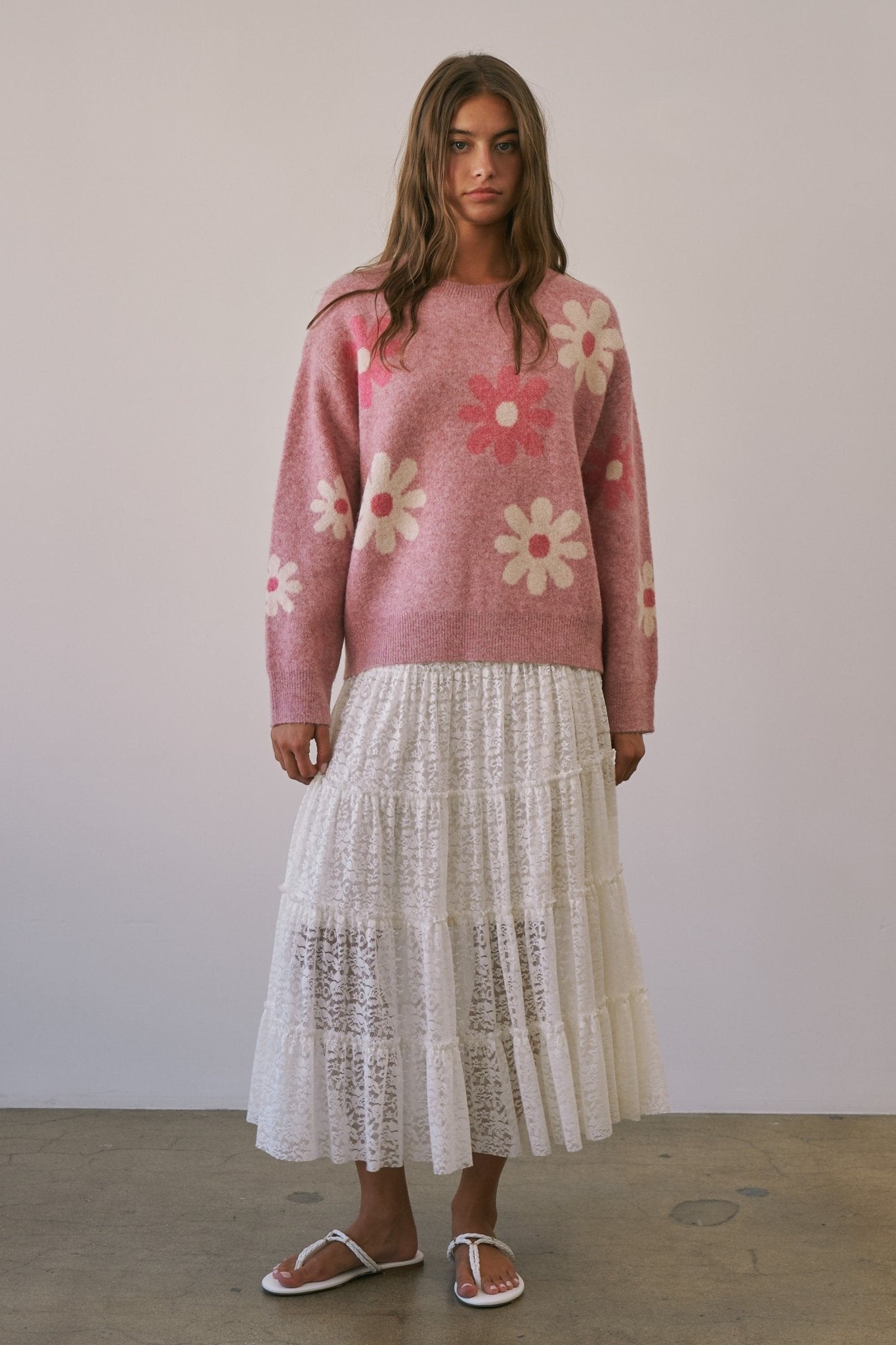 Daisy Dispatch Floral Knit Sweater - Westly