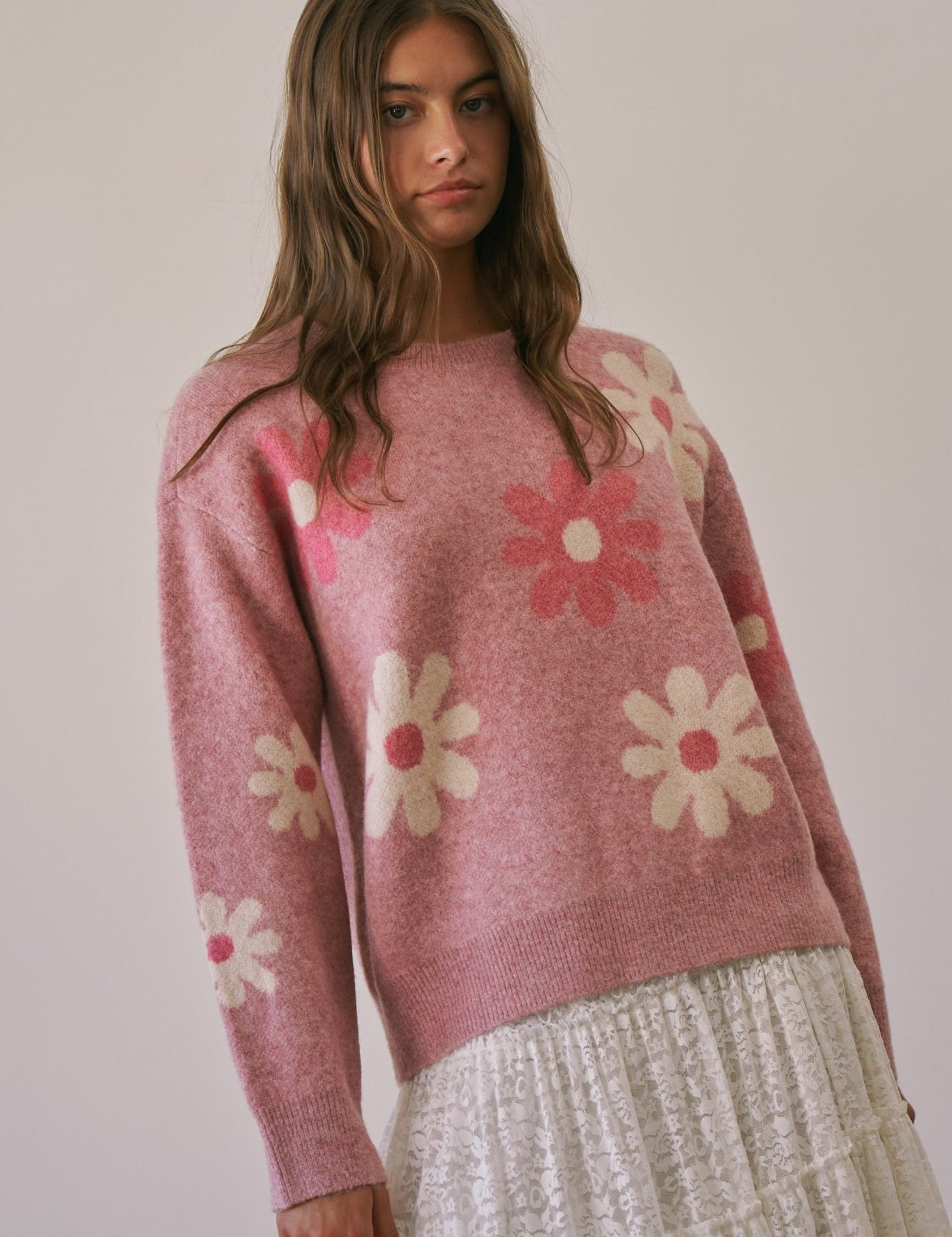 Daisy Dispatch Floral Knit Sweater - Westly