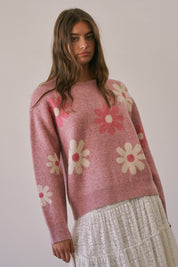 Daisy Dispatch Floral Knit Sweater - Westly