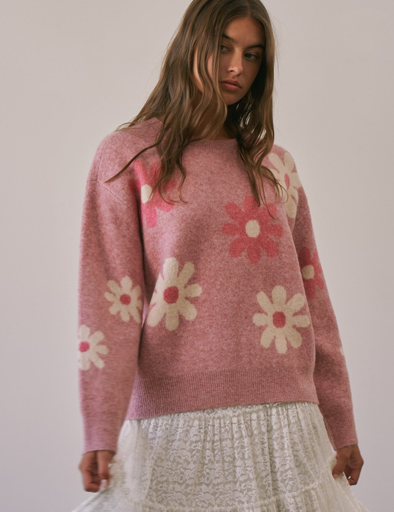 Daisy Dispatch Floral Knit Sweater - Westly