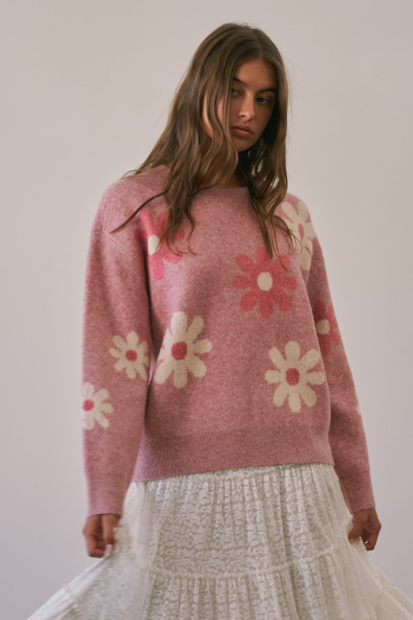 Daisy Dispatch Floral Knit Sweater - Westly