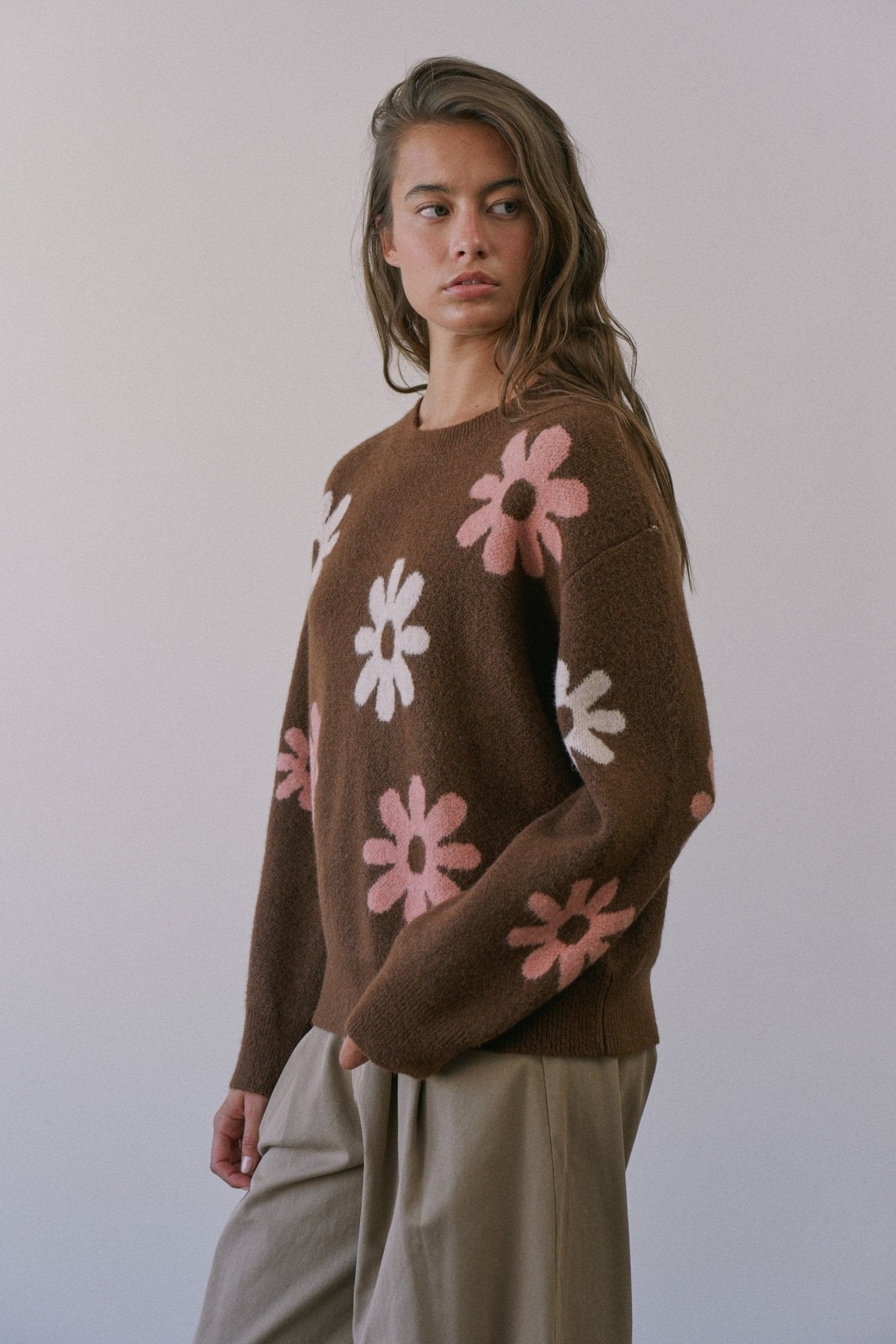 Daisy Dispatch Floral Knit Sweater - Westly