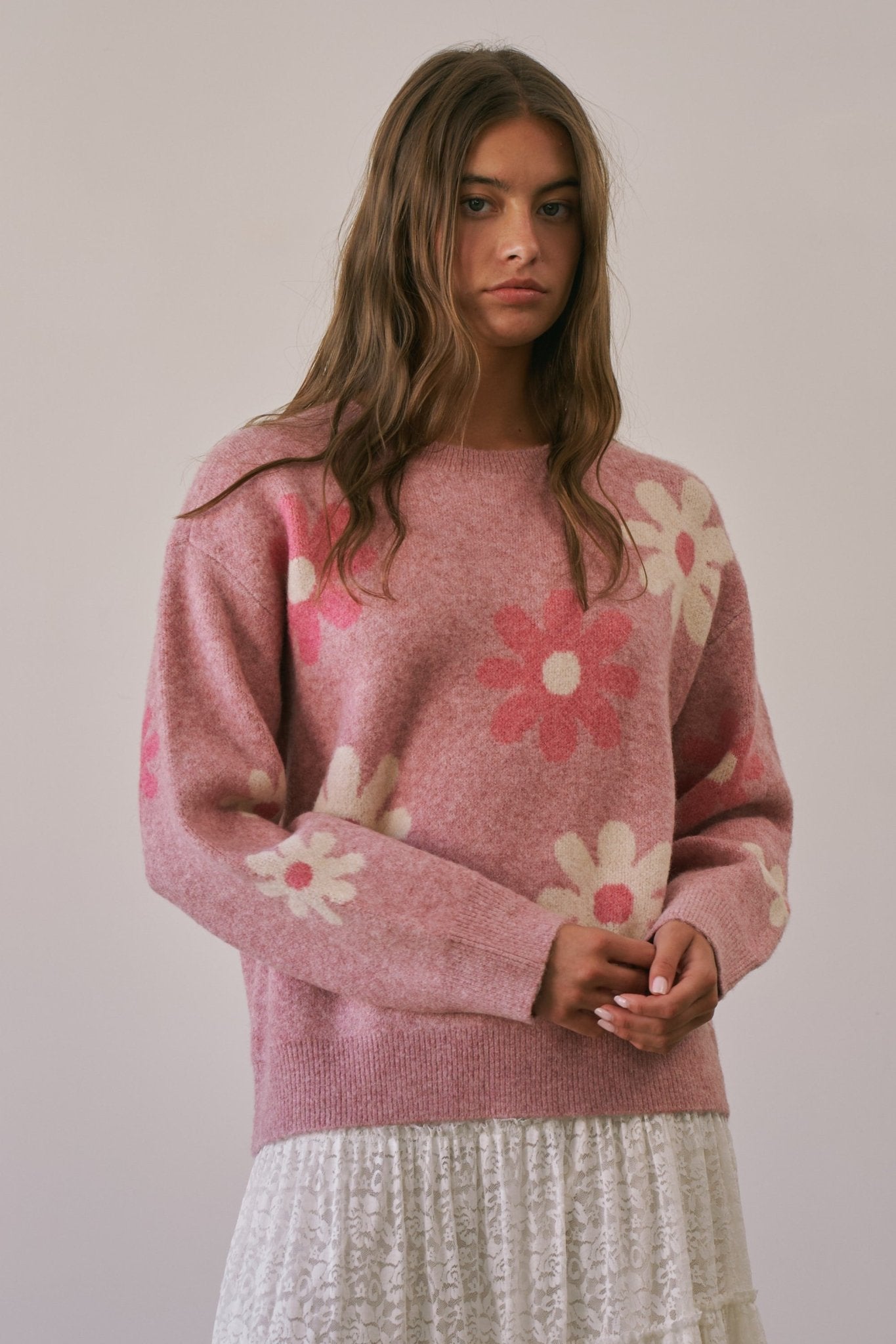 Daisy Dispatch Floral Knit Sweater - Westly