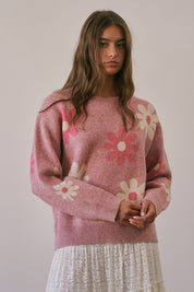 Daisy Dispatch Floral Knit Sweater - Westly