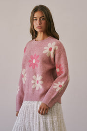 Daisy Dispatch Floral Knit Sweater - Westly