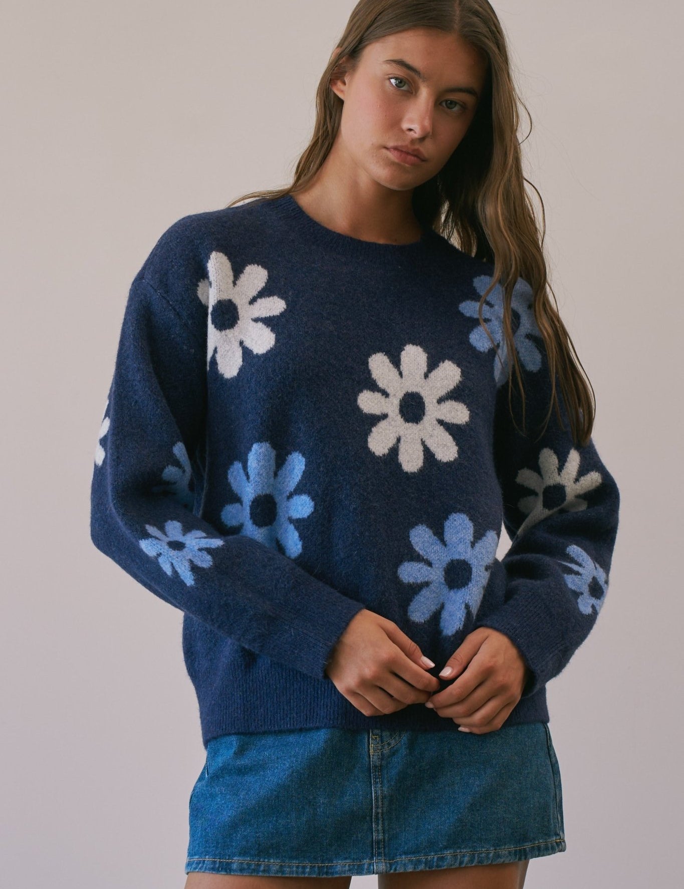 Daisy Dispatch Floral Knit Sweater - Westly