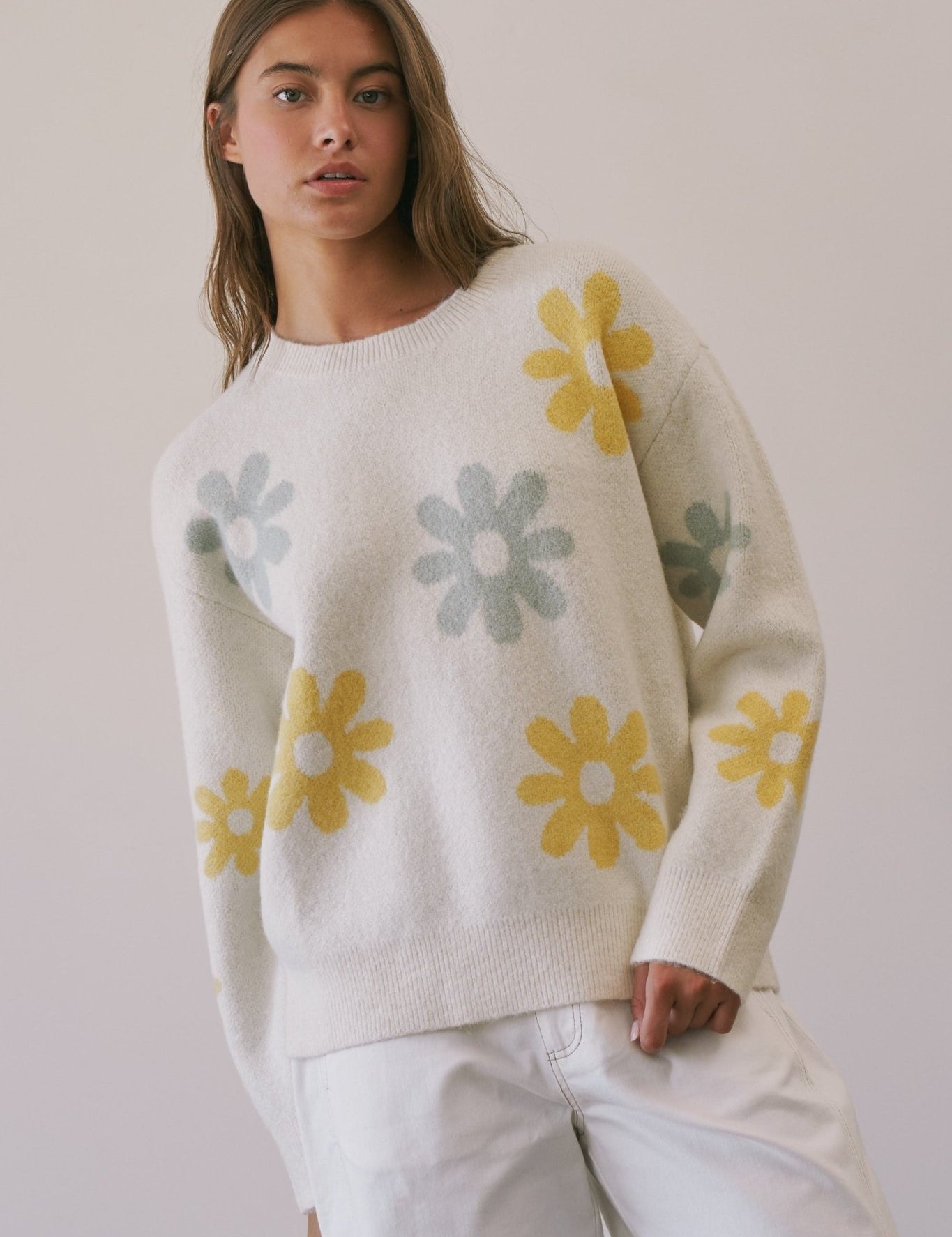 Daisy Dispatch Floral Knit Sweater - Westly
