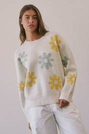 Daisy Dispatch Floral Knit Sweater - Westly