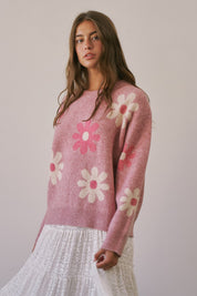 Daisy Dispatch Floral Knit Sweater - Westly
