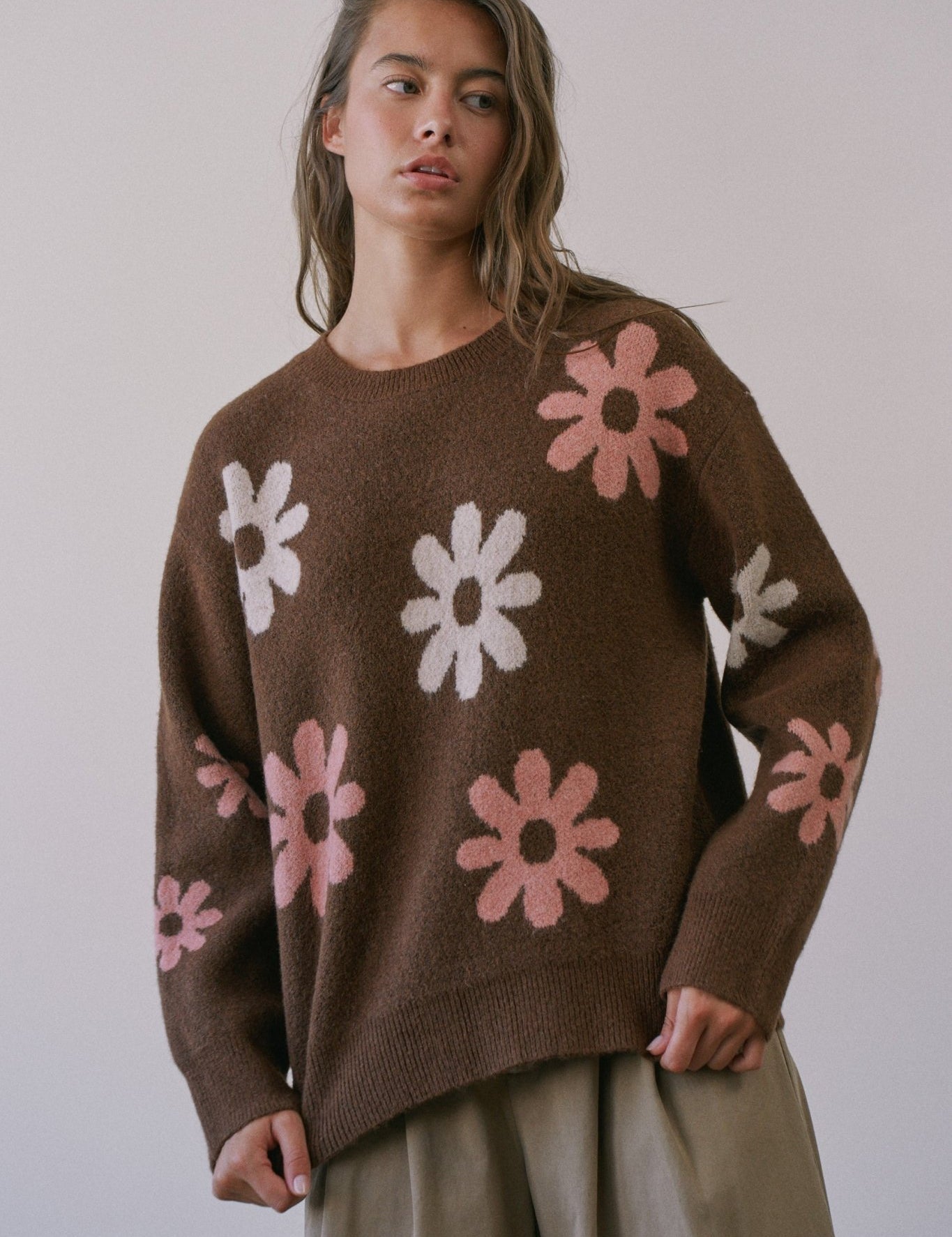 Daisy Dispatch Floral Knit Sweater - Westly