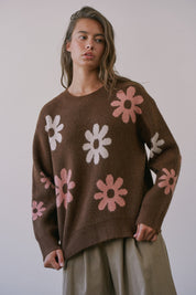 Daisy Dispatch Floral Knit Sweater - Westly
