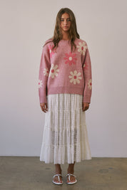 Daisy Dispatch Floral Knit Sweater - Westly