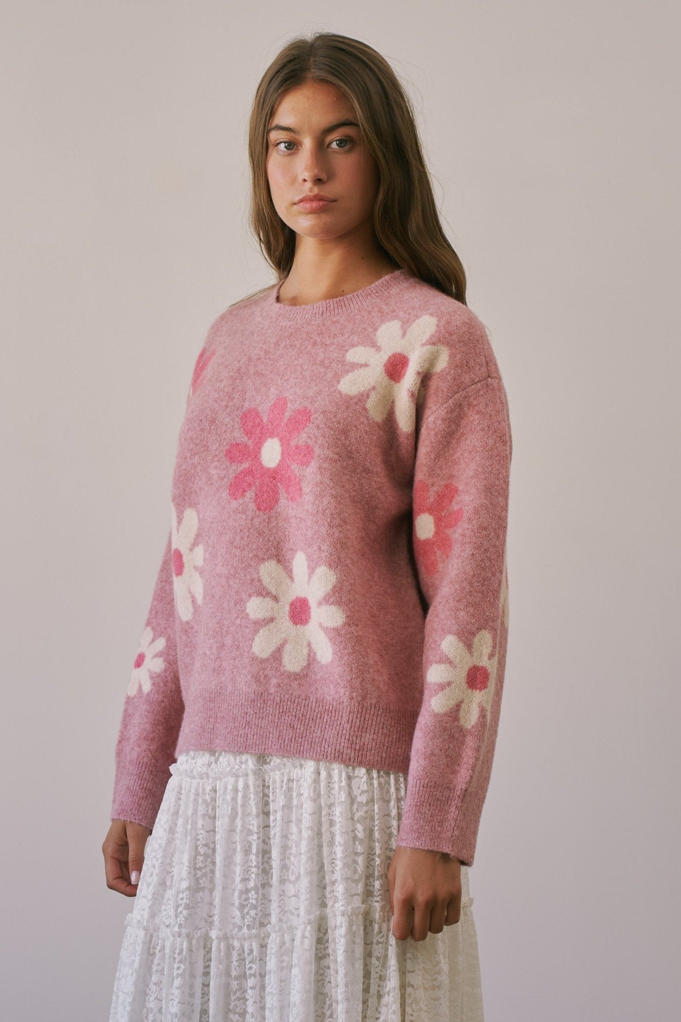 Daisy Dispatch Floral Knit Sweater - Westly